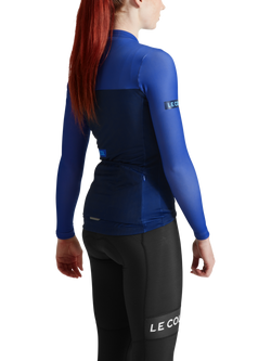 Le Col Long Sleeve Sports Top - view 2, Navy/Electric Blue