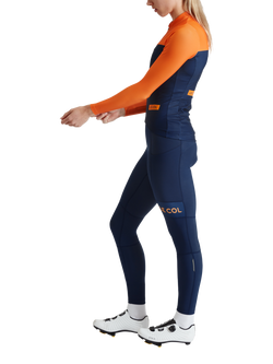 Le Col Long Sleeve Sports Top - view 2, Navy/Saffron