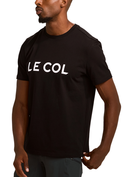 Le Col Cotton Short Sleeve Unisex Logo T-Shirt - view 2, Black