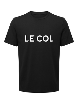 Le Col Cotton Short Sleeve Unisex Logo T-Shirt, Black