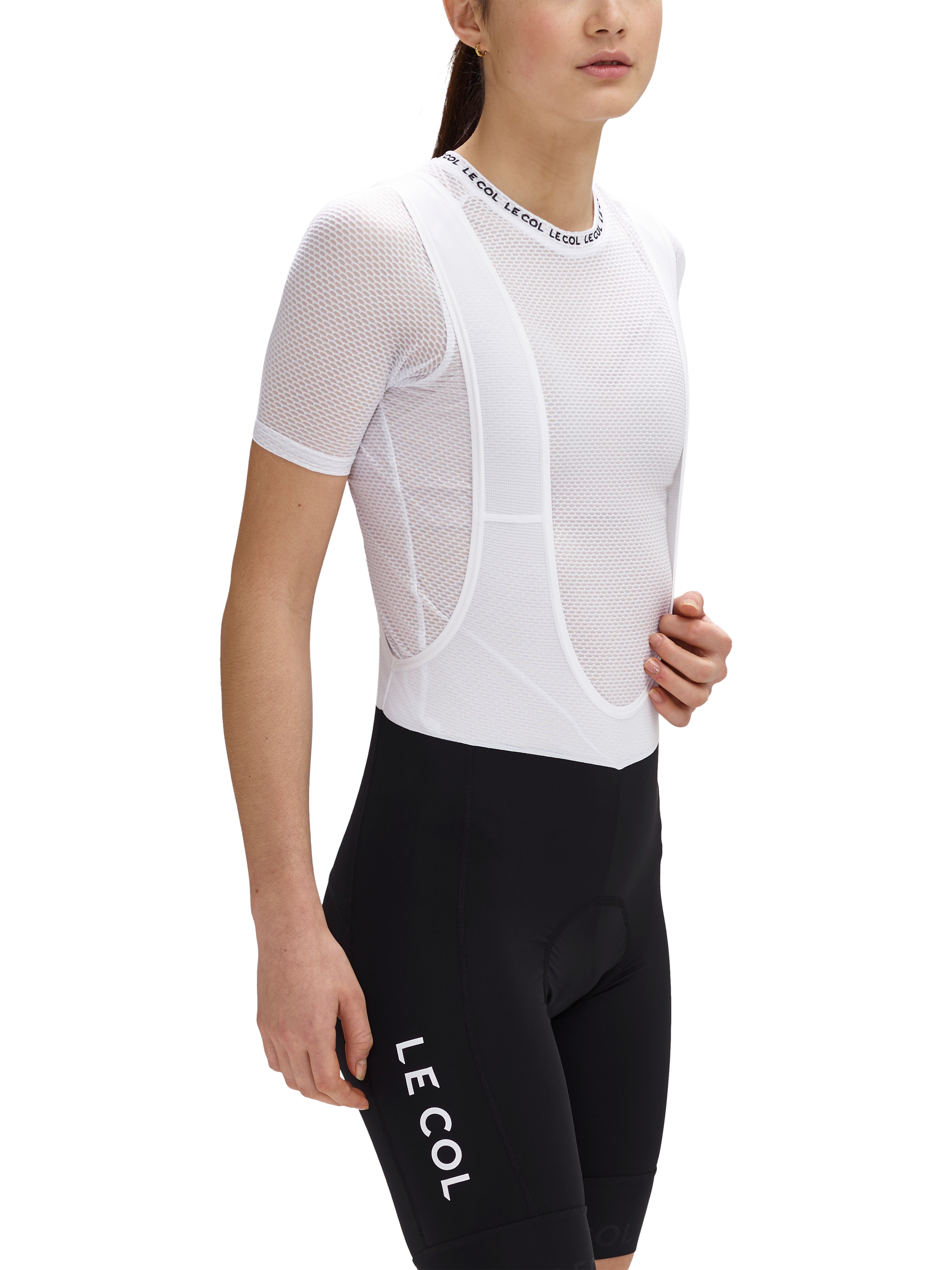 Product image 2 of 3, which shows Le Col Women's Pro Air Short Sleeve Base Layer, Le Col White, 6|8