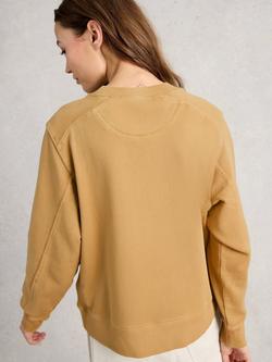 White Stuff Daydreamer Garment Dyed Sweatshirt, Khaki - view 2, Khaki