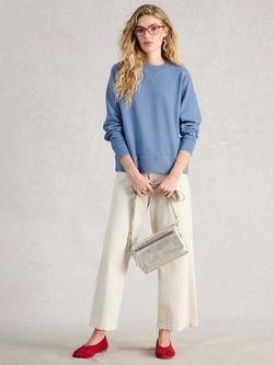 White Stuff Daydreamer Garment Dyed Sweatshirt, Mid Blue, Mid Blue