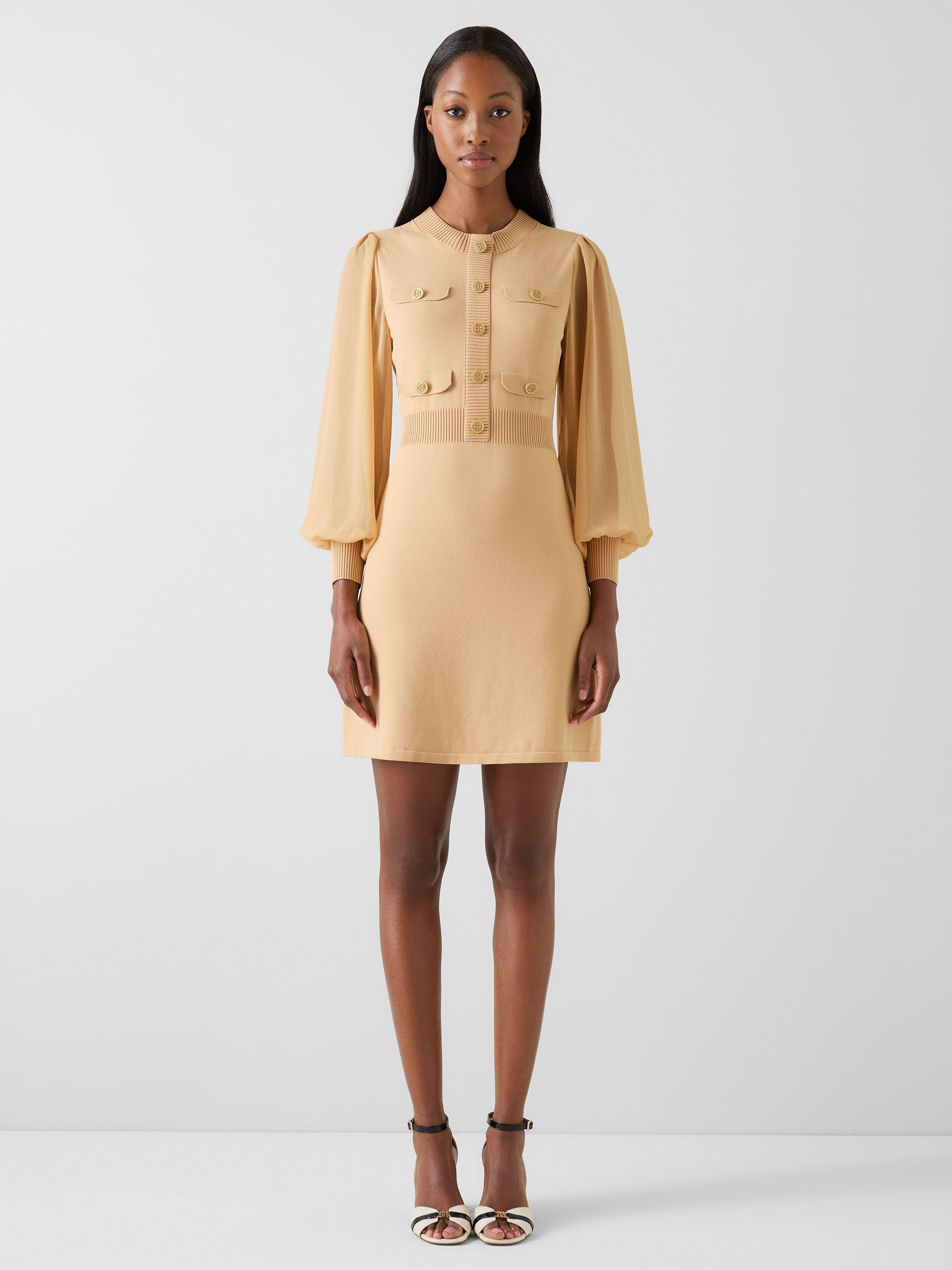 Product image 2 of 5, which shows L.K.Bennett Carlotta Knit Dress, Camel, XS