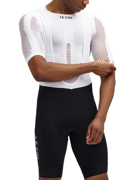 Le Col Unisex Pro Mesh Short Sleeve Base Layer, White - view 2, White
