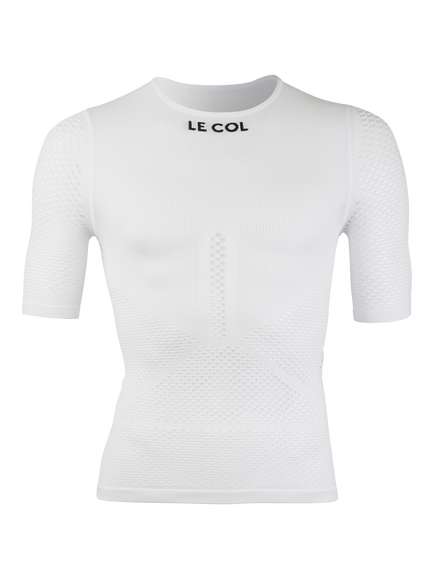 Le Col Unisex Pro Mesh Short Sleeve Base Layer, White, White