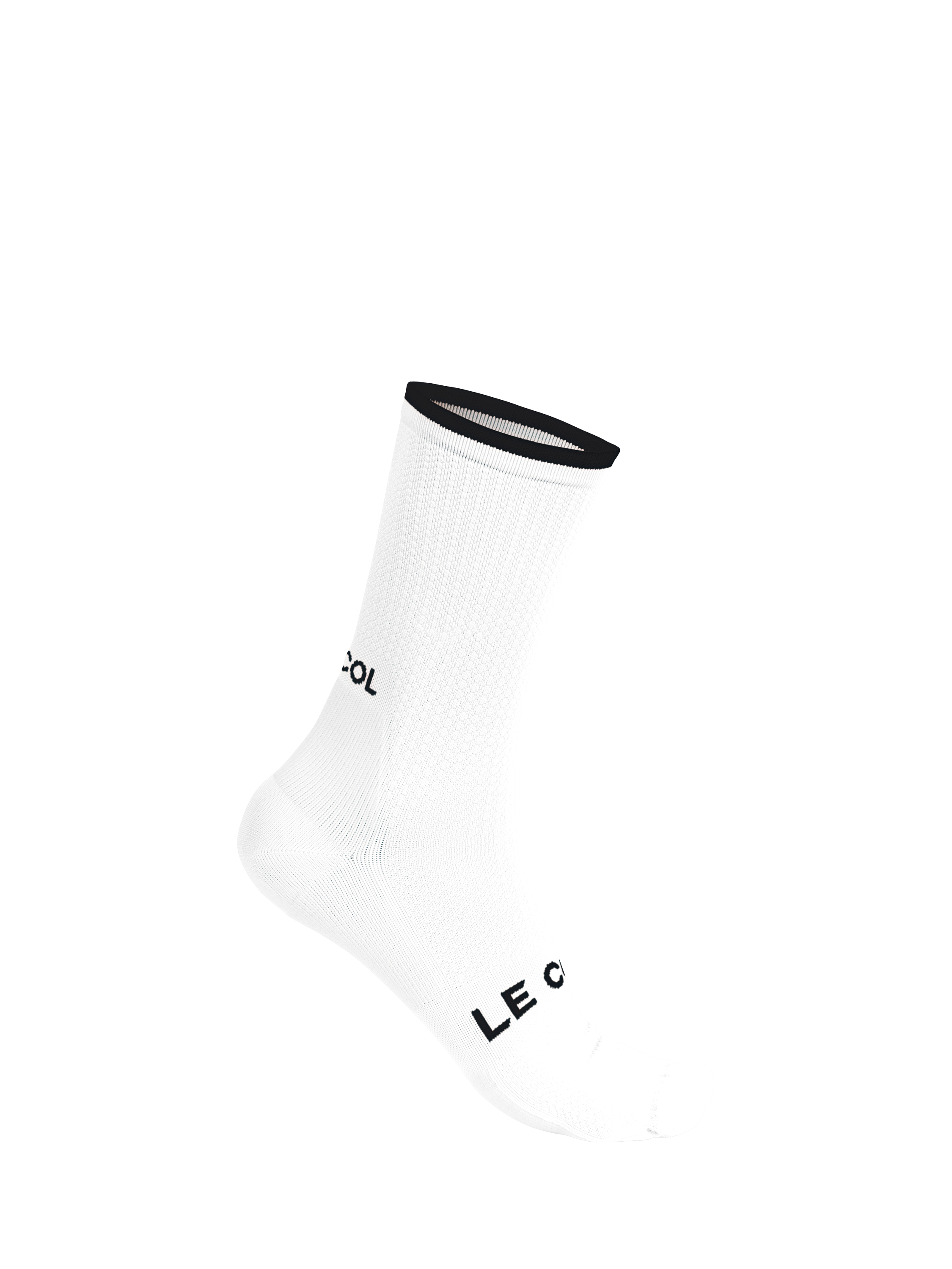 Product image 1 of 2, which shows Le Col Cycling Socks, White/Black, L-XL