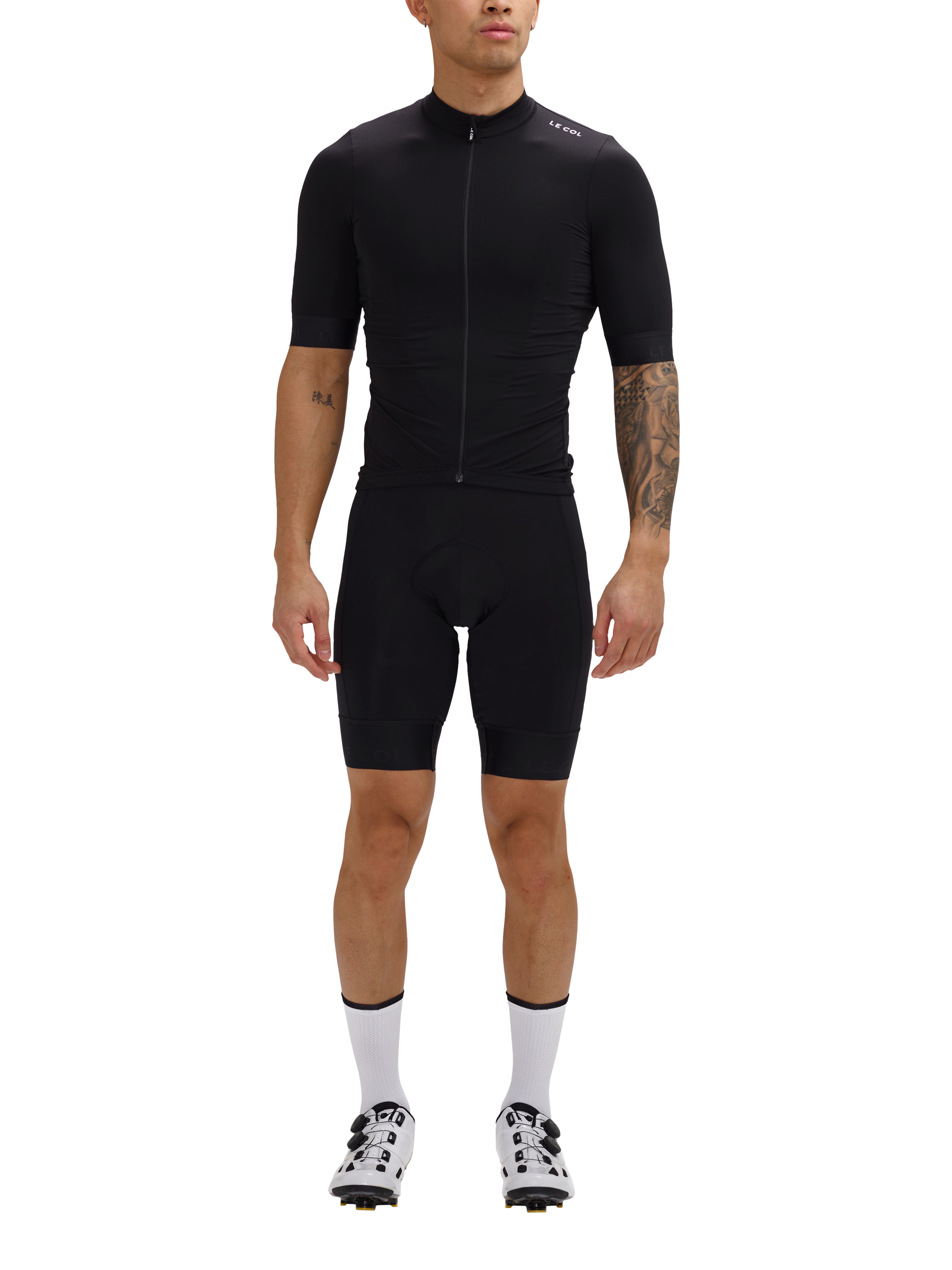 Product image 2 of 2, which shows Le Col Cycling Socks, White/Black, L-XL
