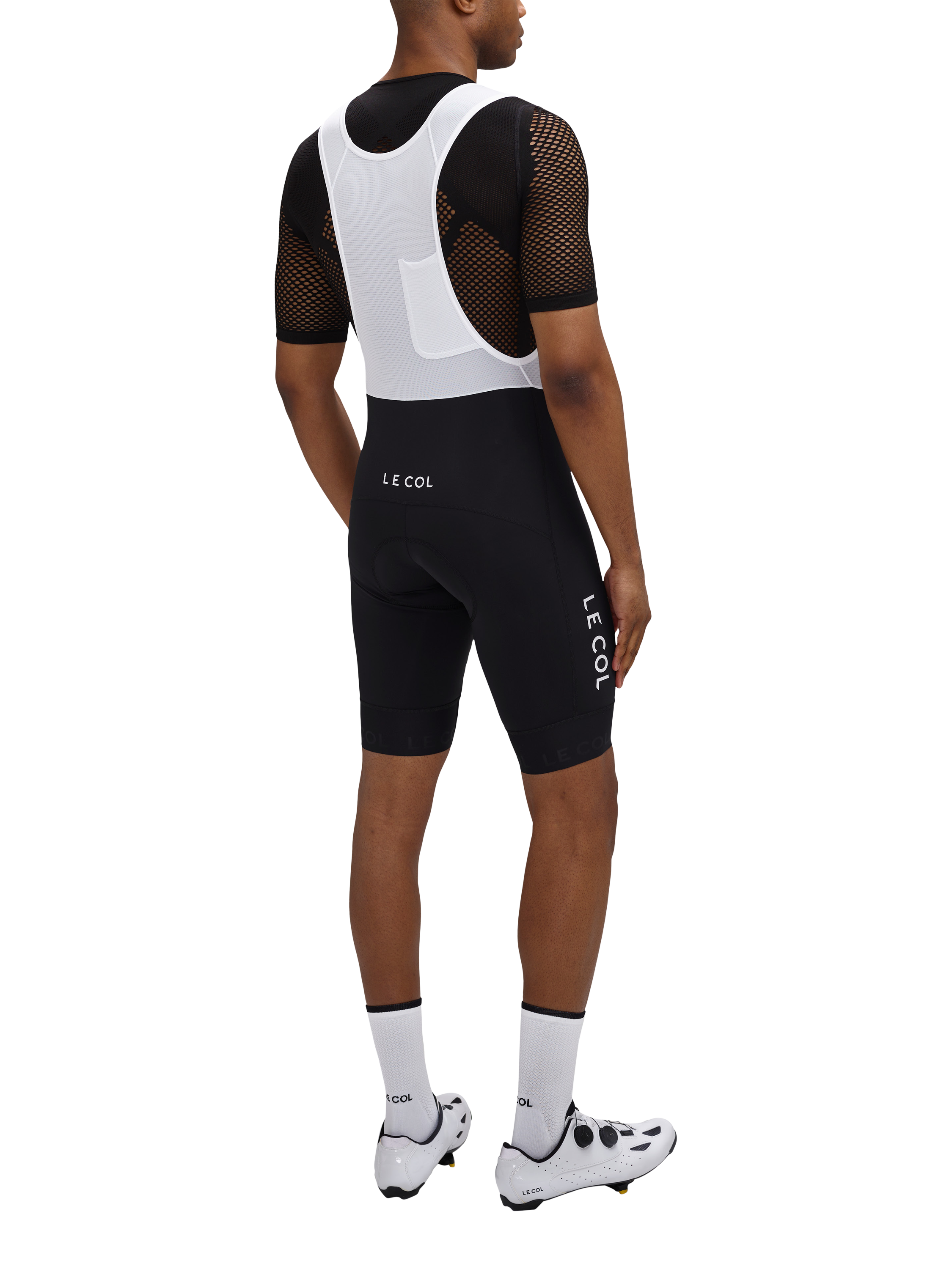 Product image 2 of 5, which shows Le Col Unisex Mesh Cycling Shorts, Black, 6|8