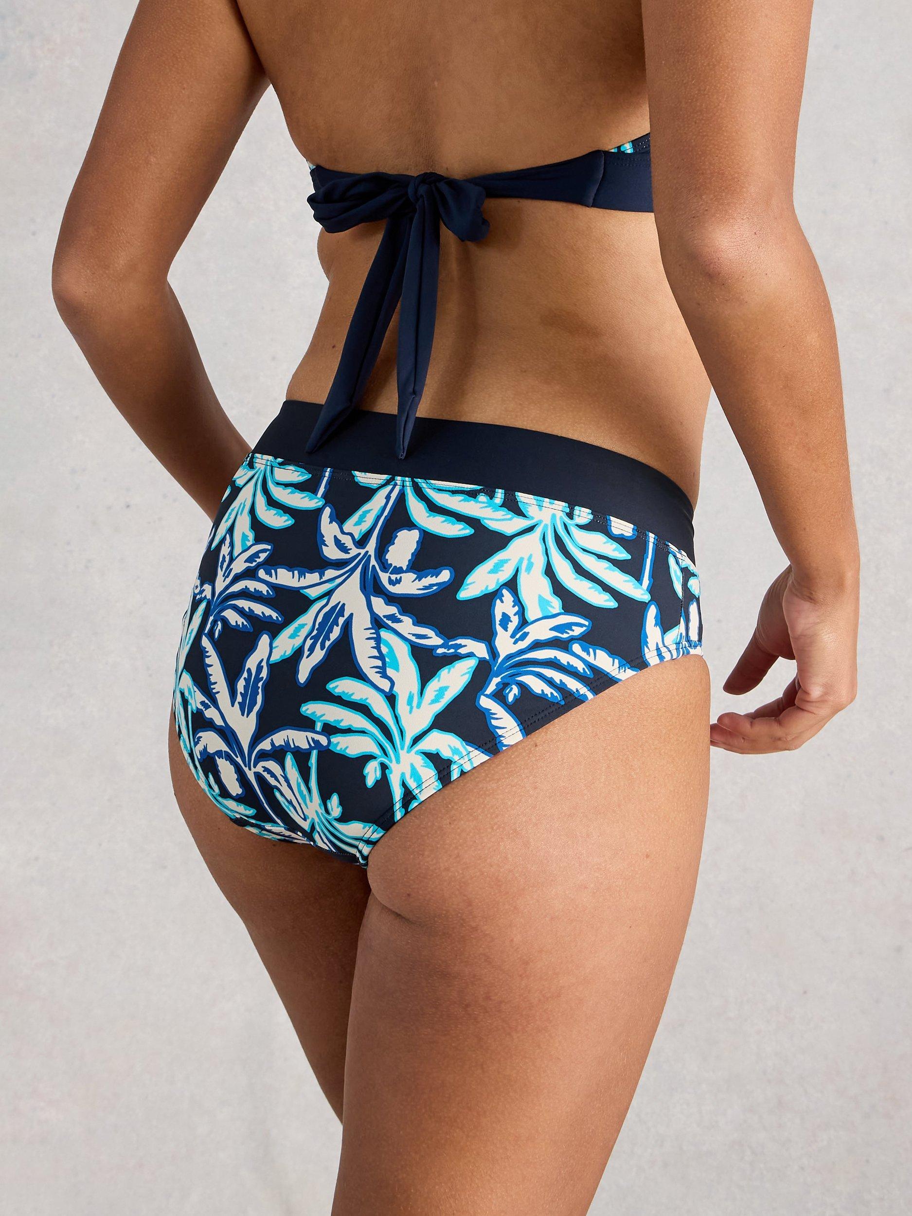 Product image 2 of 6, which shows White Stuff Valley Bikini Bottoms, Navy/Multi, 6