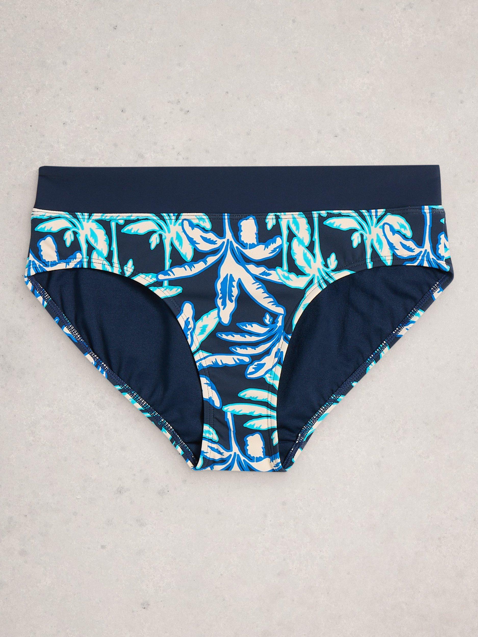Product image 5 of 6, which shows White Stuff Valley Bikini Bottoms, Navy/Multi, 6