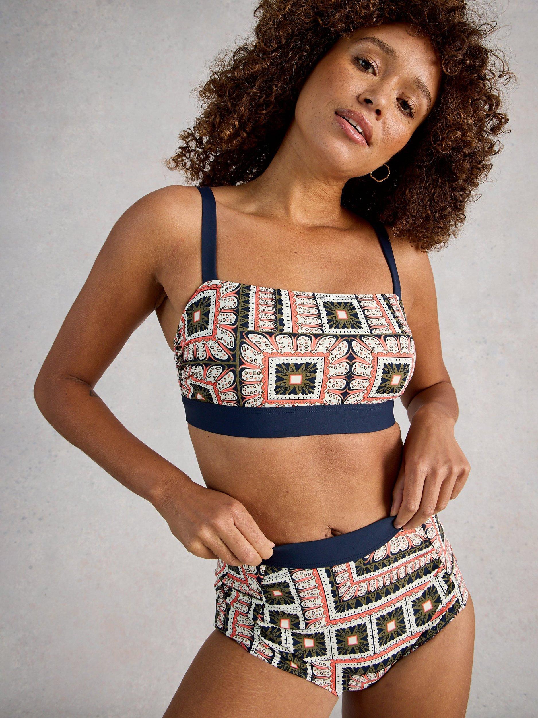 Product image 4 of 6, which shows White Stuff Verity High Waisted Bikini Bottoms, Multi, 6