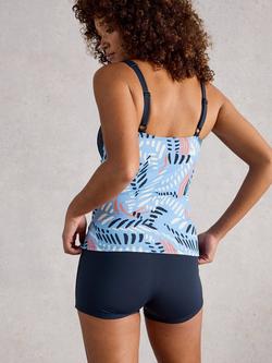 White Stuff Splash Tankini Top, Aqua/Multi - view 2, Aqua/Multi