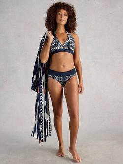 White Stuff Sunshine Halterneck Bikini Top, Navy/Multi, Navy/Multi