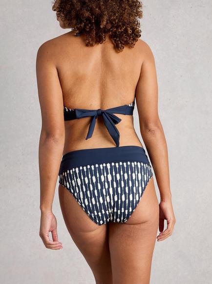 White Stuff Sunshine Halterneck Bikini Top, Navy/Multi - view 2, Navy/Multi