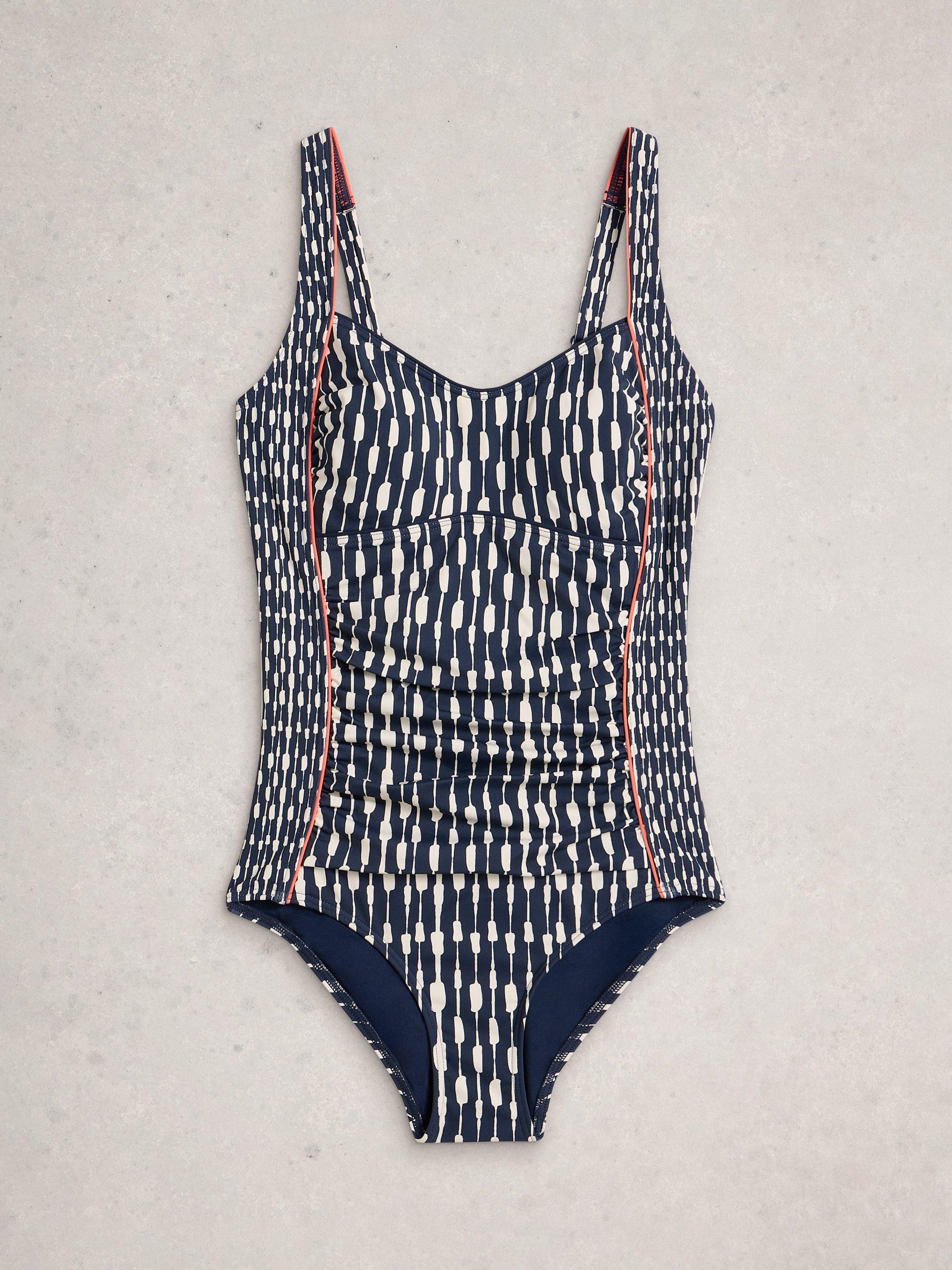 Product image 5 of 6, which shows White Stuff Splash Swimsuit, Navy/Multi, 6