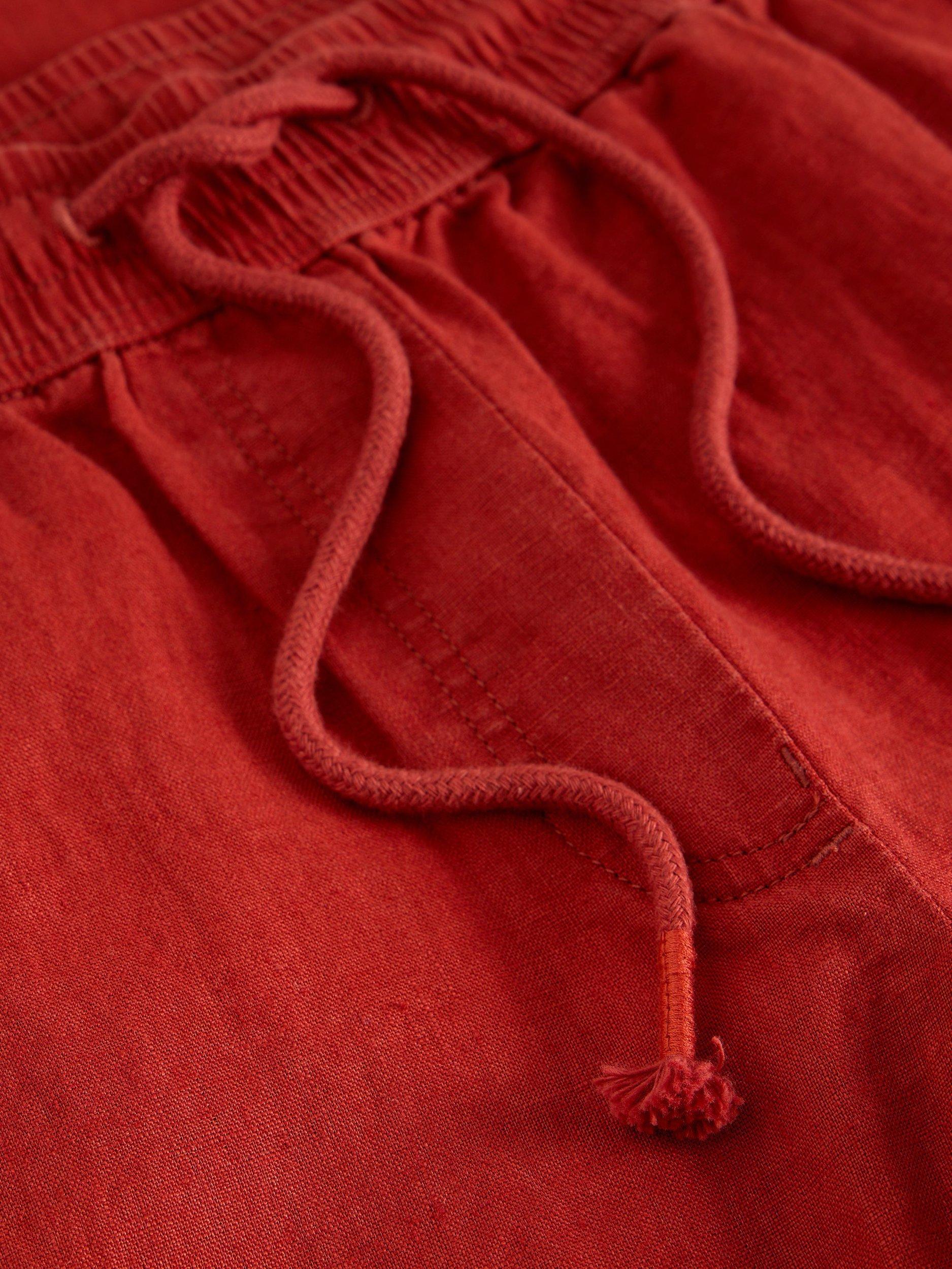 Product image 6 of 6, which shows White Stuff Ally Pure Linen Trousers, Red, 6S