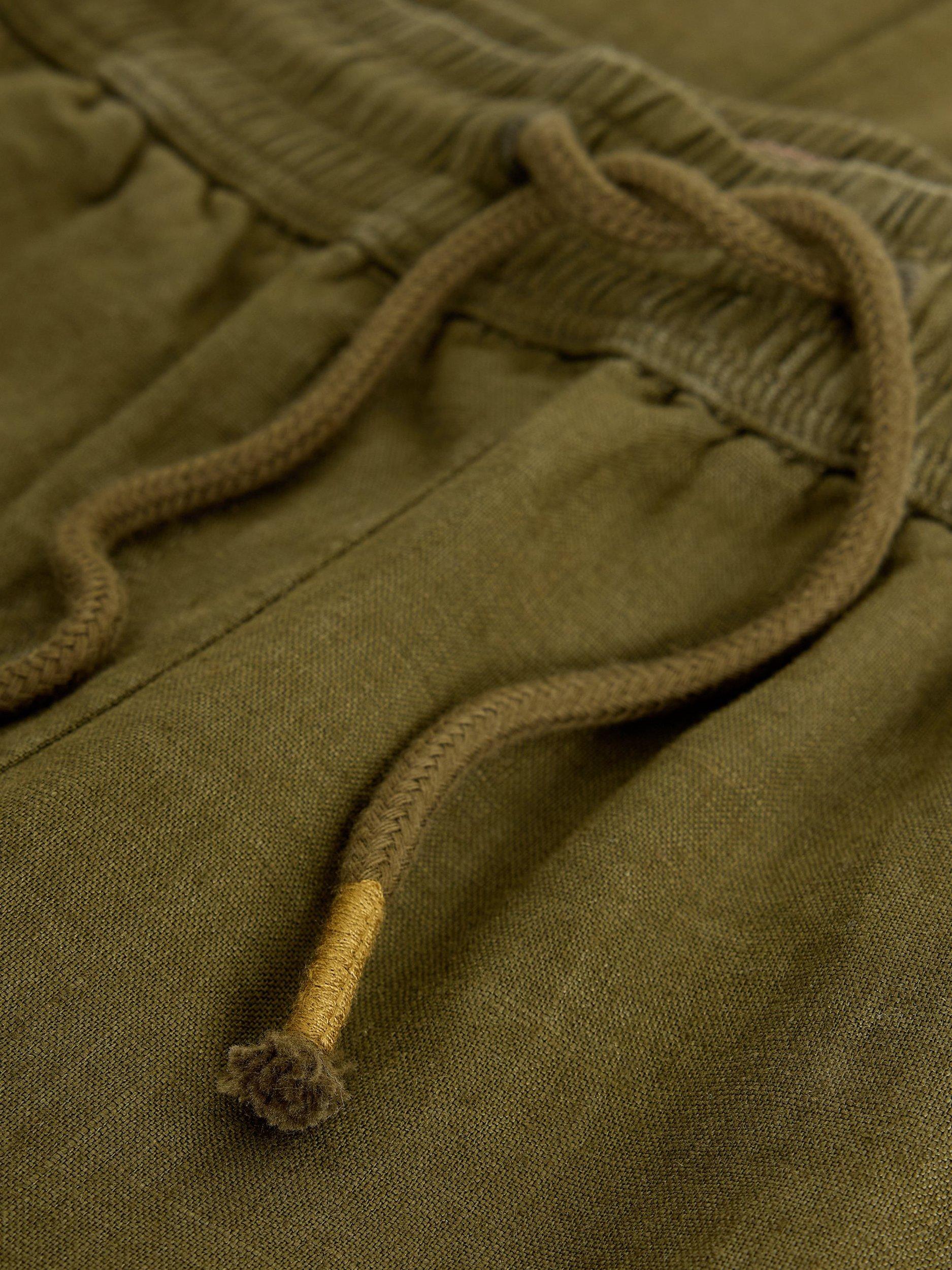 Product image 2 of 2, which shows White Stuff Ally Pure Linen Trousers, Khaki, 6S