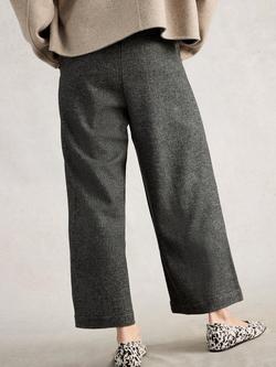 White Stuff Belle Tweed Cropped Wide Leg Trousers, Grey/Multi - view 2, Grey/Multi