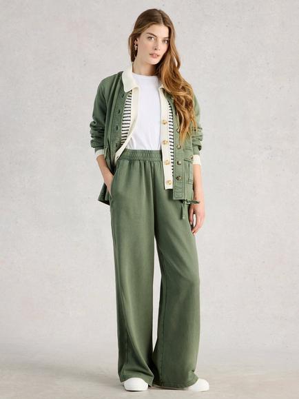 White Stuff Parker Wide Leg Joggers, Green, Green
