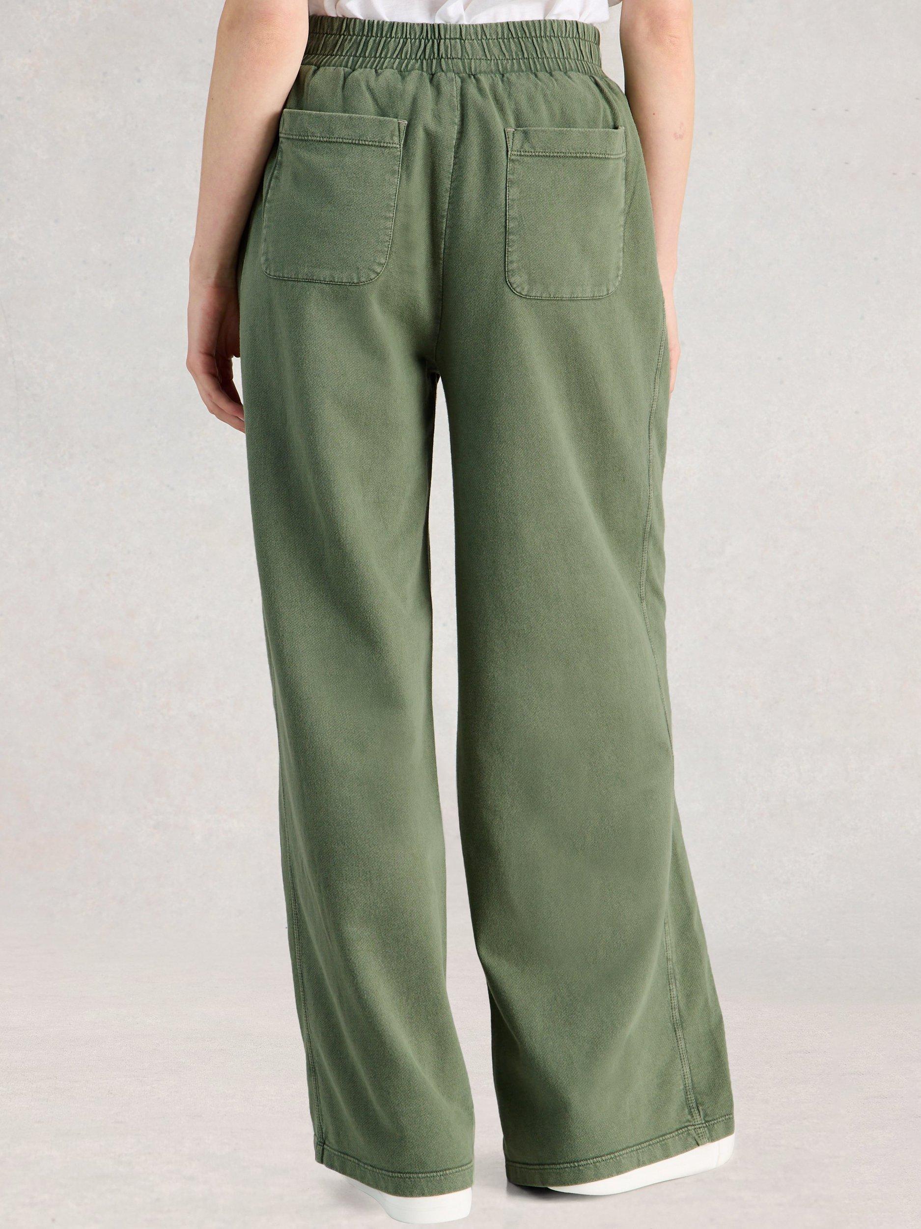 Product image 2 of 6, which shows White Stuff Parker Wide Leg Joggers, Green, 6S
