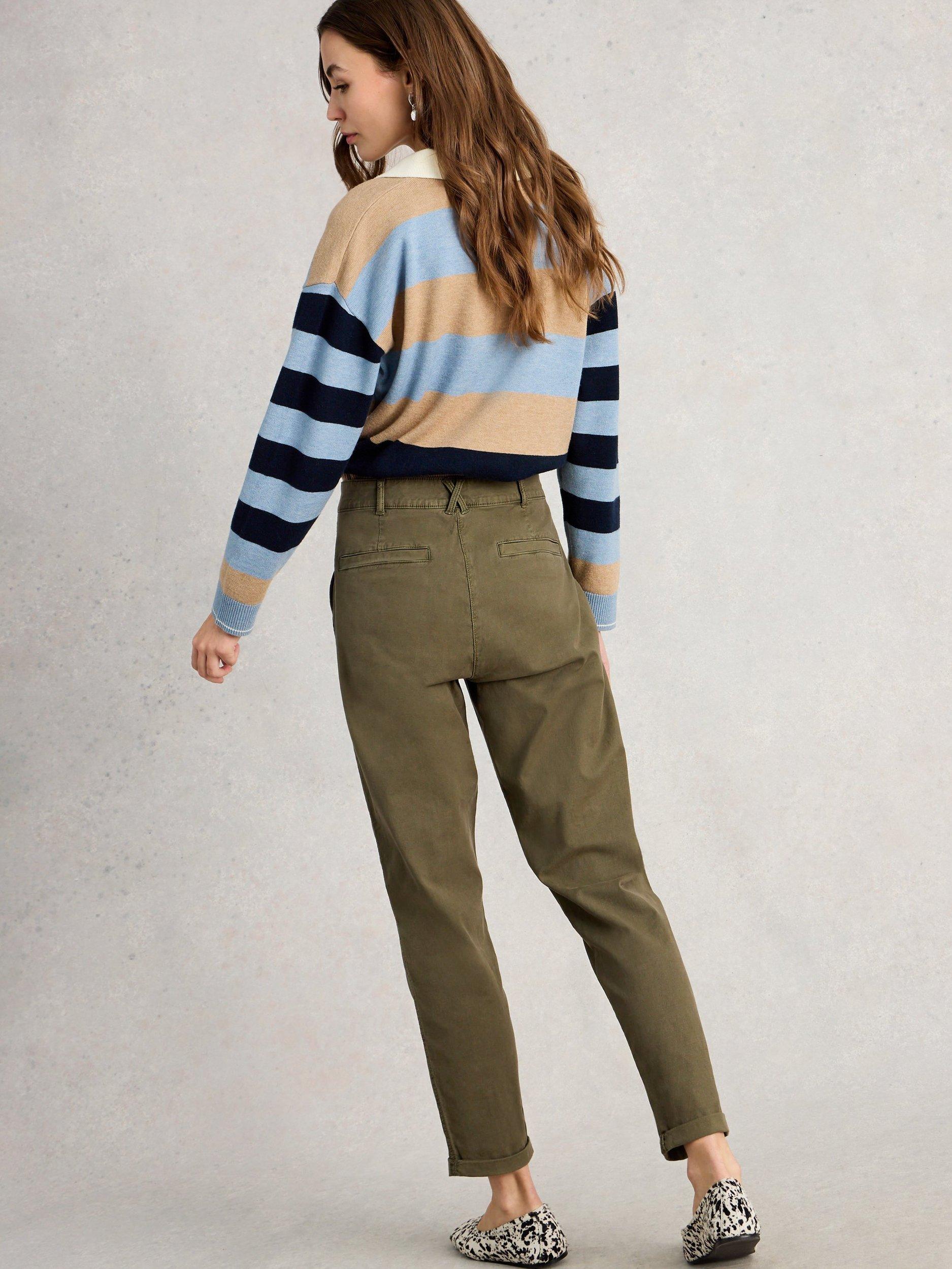 Product image 2 of 6, which shows White Stuff Twister Chino Trousers, Khaki, 6S