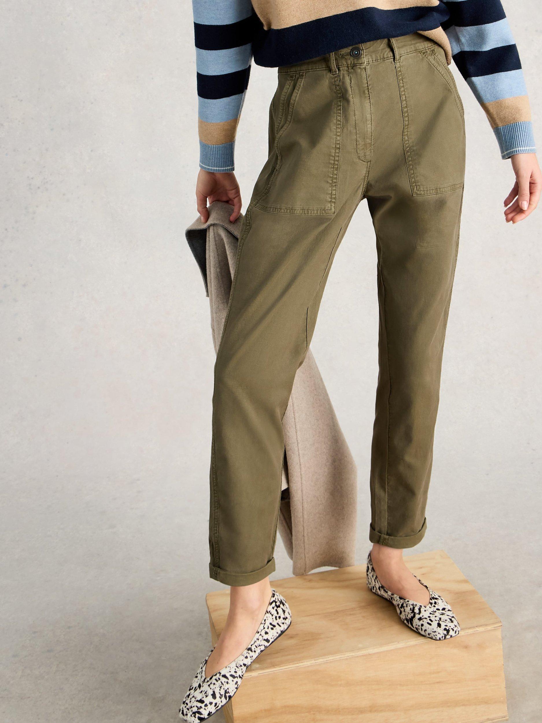 Product image 4 of 6, which shows White Stuff Twister Chino Trousers, Khaki, 6S