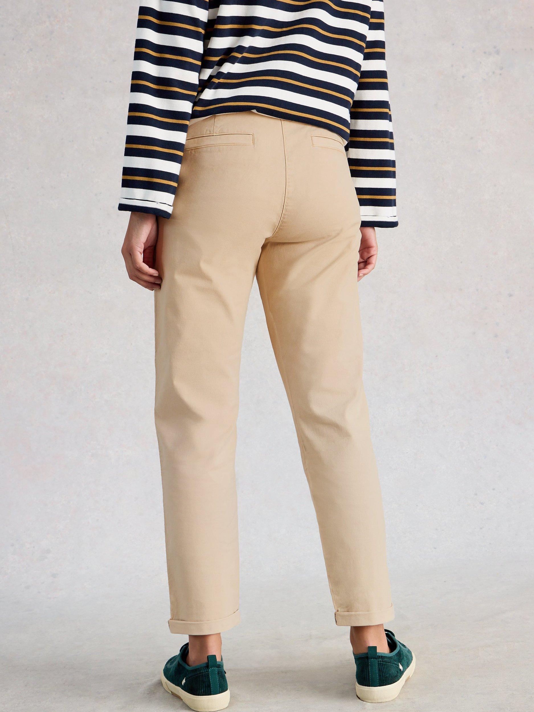 Product image 2 of 6, which shows White Stuff Twister Chino Trousers, Natural, 6S