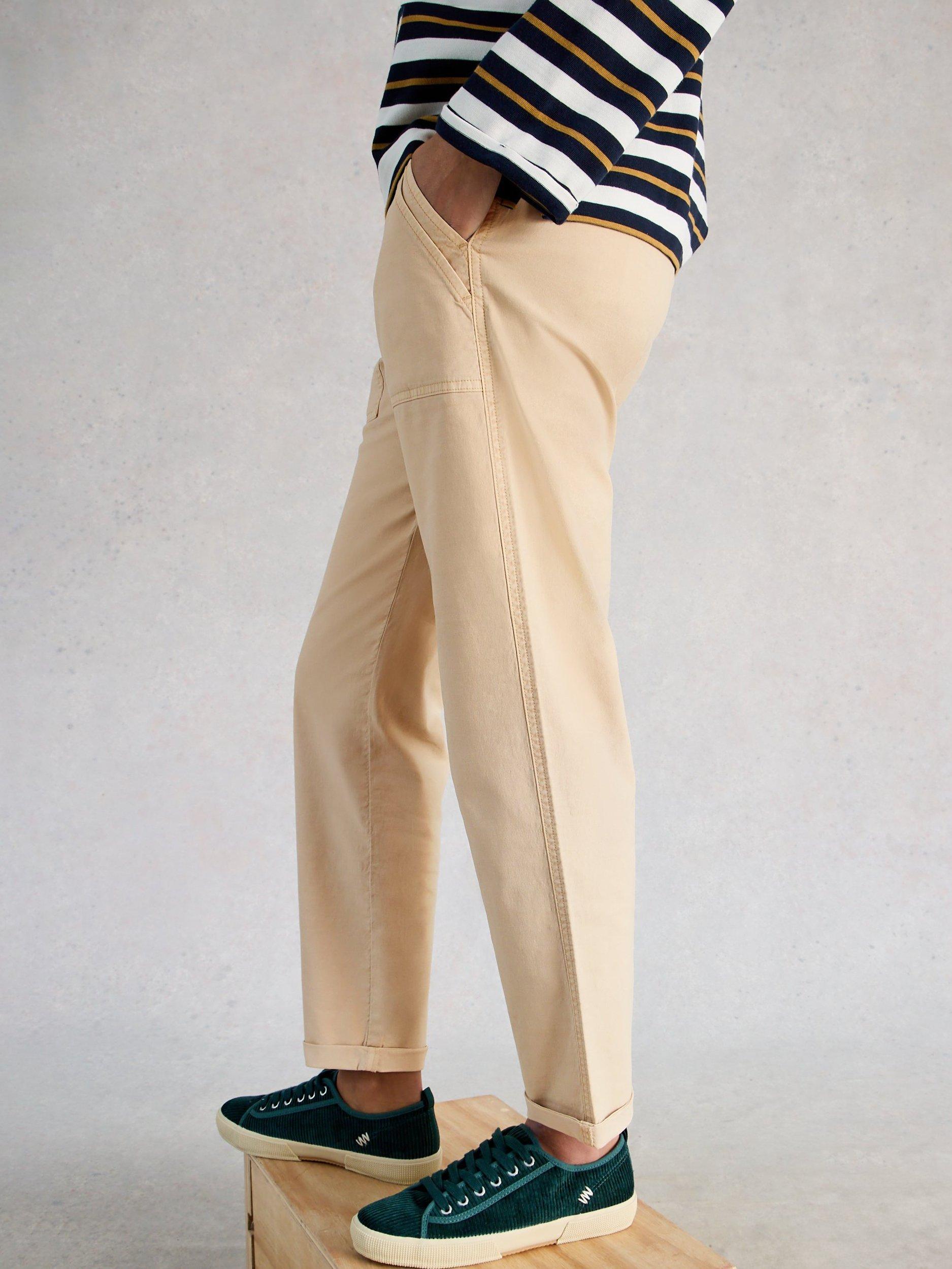 Product image 4 of 6, which shows White Stuff Twister Chino Trousers, Natural, 6S