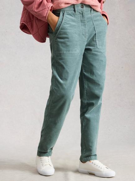 White Stuff Twister Corduroy Trousers, Teal