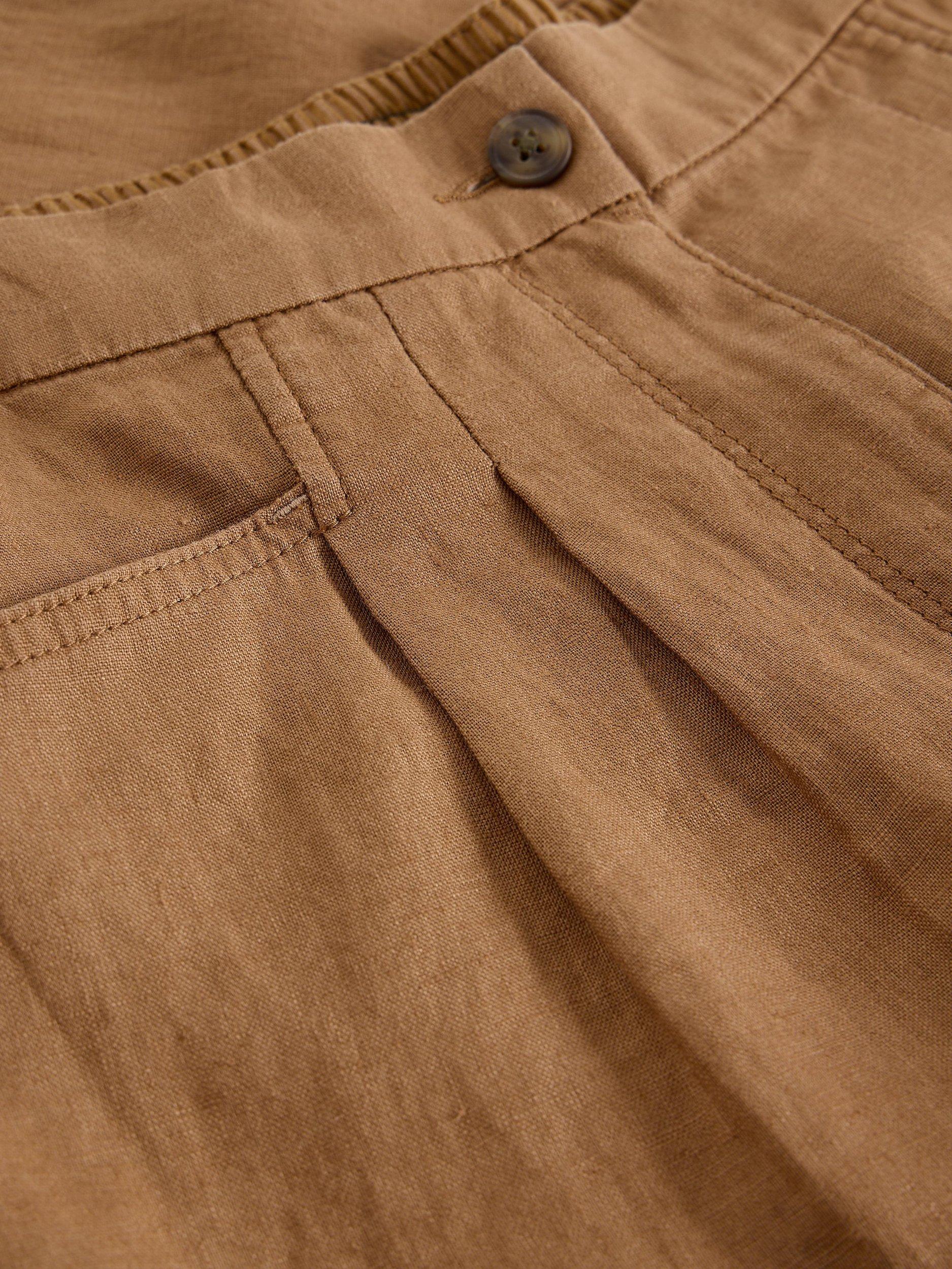Product image 6 of 6, which shows White Stuff Rowena Pure Linen Trousers, Tan, 6S
