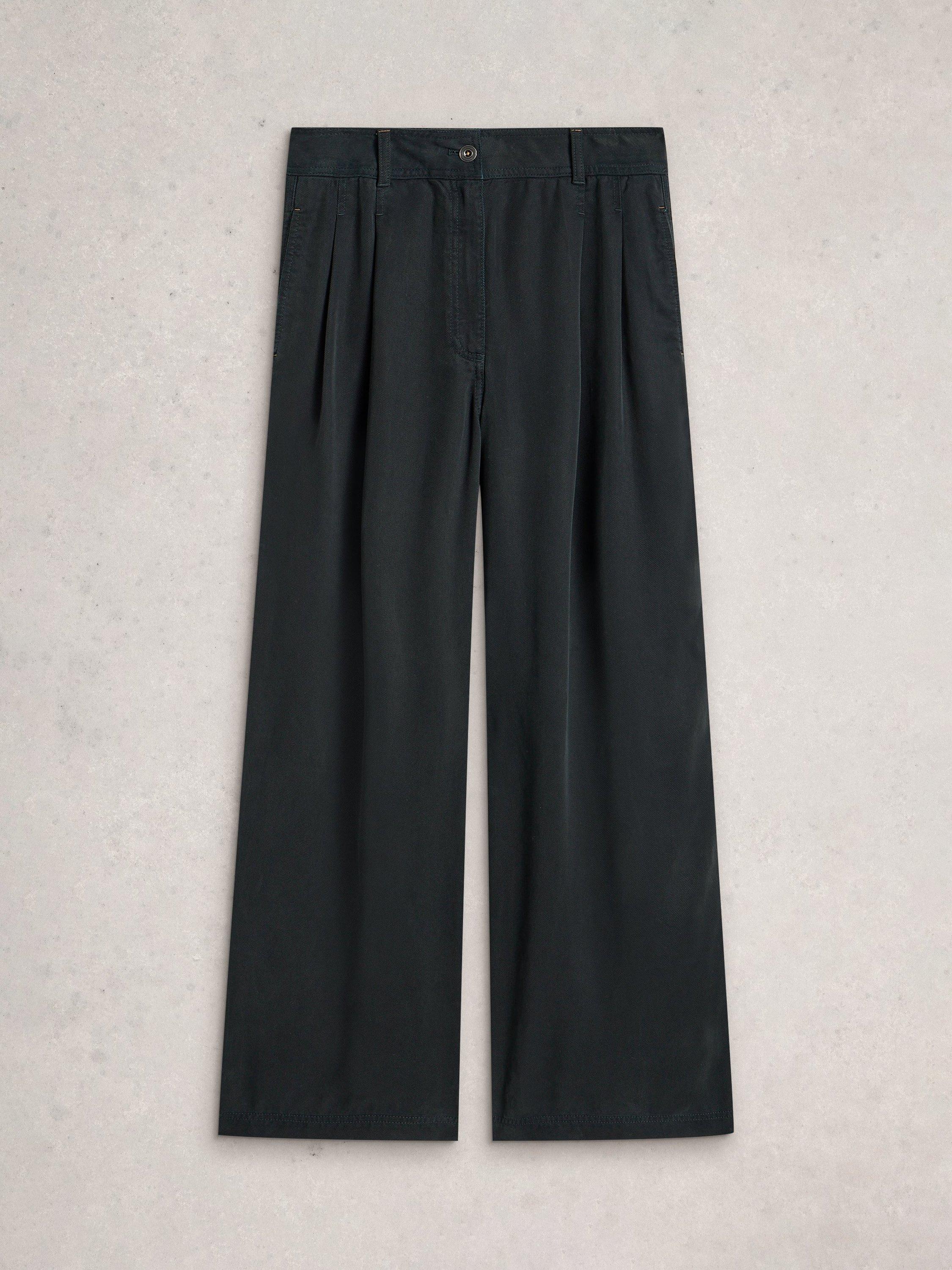 Product image 5 of 6, which shows White Stuff Sasha Wide Leg Trousers, Nearly Black, 6S