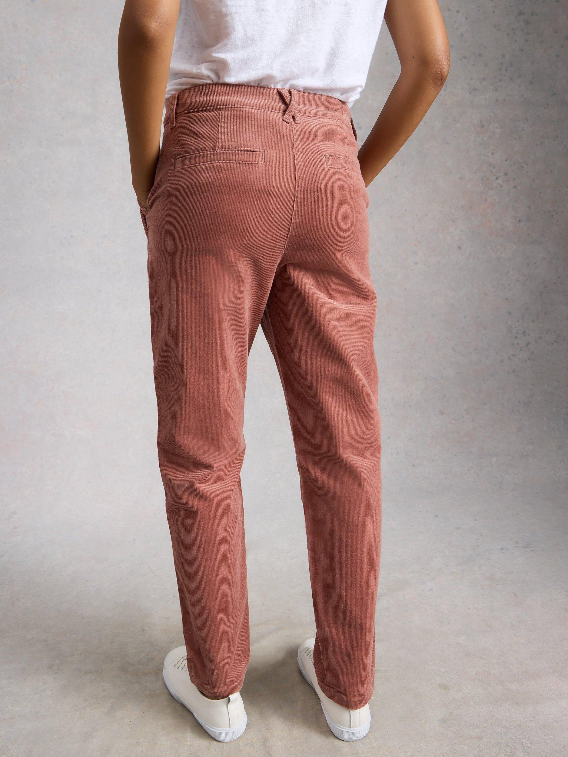 Product image 2 of 6, which shows White Stuff Twister Corduroy Trousers, Mid Pink, 6S