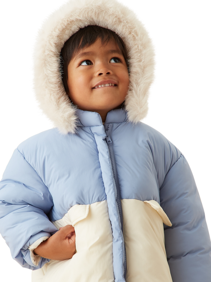MORI Baby Padded Coat, Rainwash, Rainwash