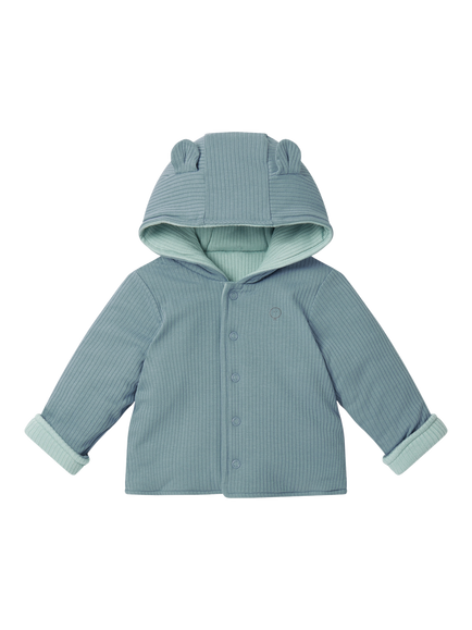 MORI Baby Ribbed Reversible Jacket, Sky & Mint, Sky & Mint