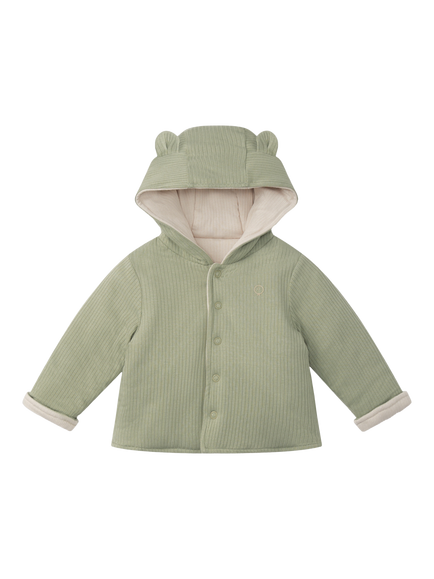 MORI Baby Ribbed Reversible Jacket, Sage, Sage