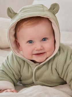 MORI Baby Ribbed Reversible Jacket, Sage - view 2, Sage