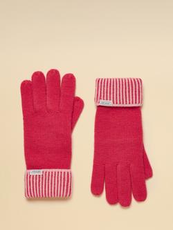 Joules Ada Plaited Gloves, Pink