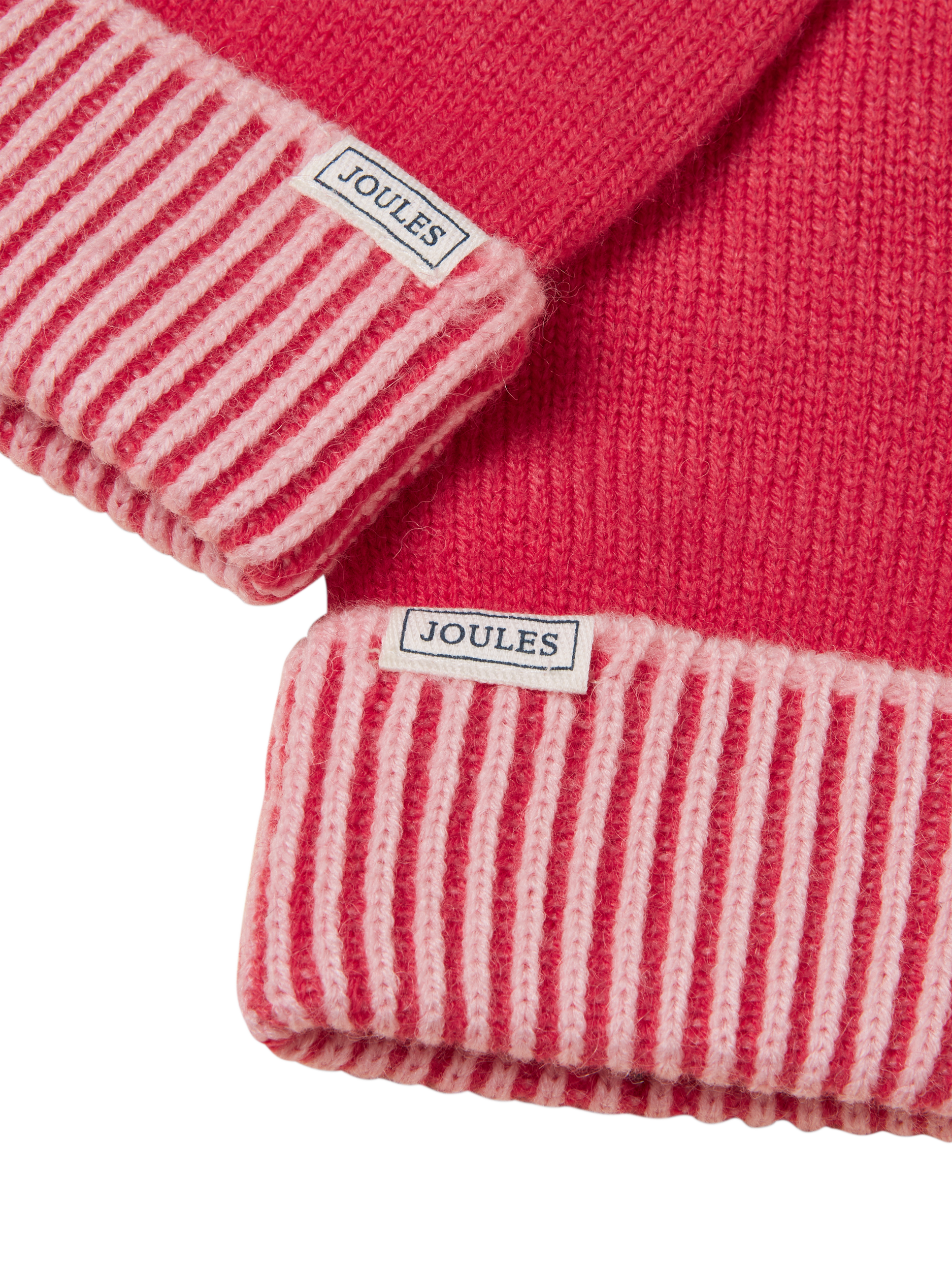 Product image 3 of 3, which shows Joules Ada Plaited Gloves, Pink, S-M