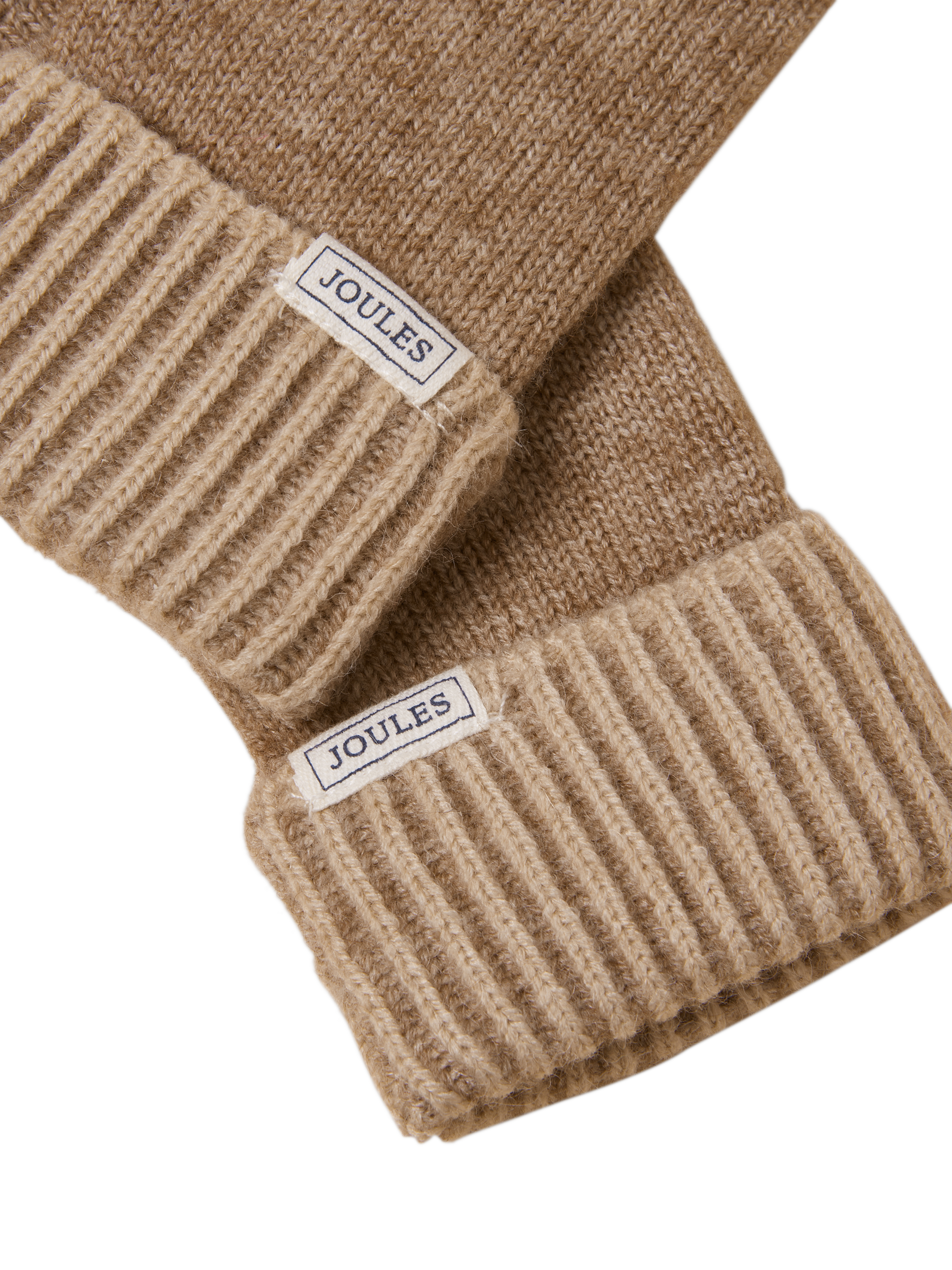 Product image 3 of 3, which shows Joules Ada Plaited Gloves, Oatmeal, S-M