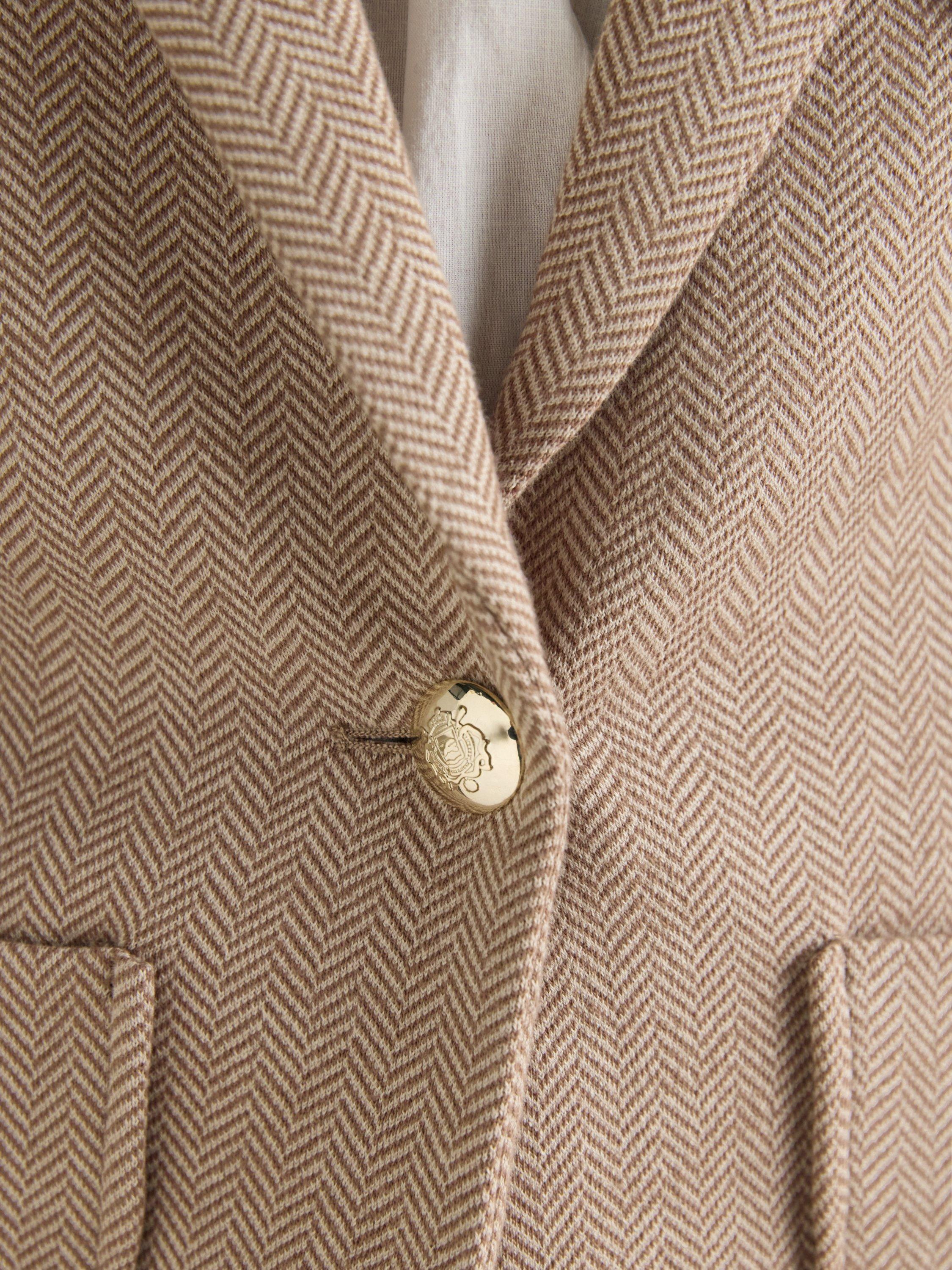 Product image 8 of 10, which shows Joules Herringbone Single Button Blazer, Tan Brown, 6