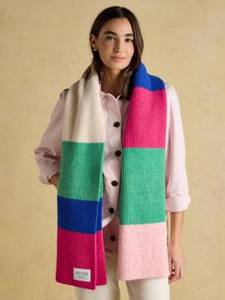 Joules Caversham Block Stripe Scarf, Multi - view 2, Multi