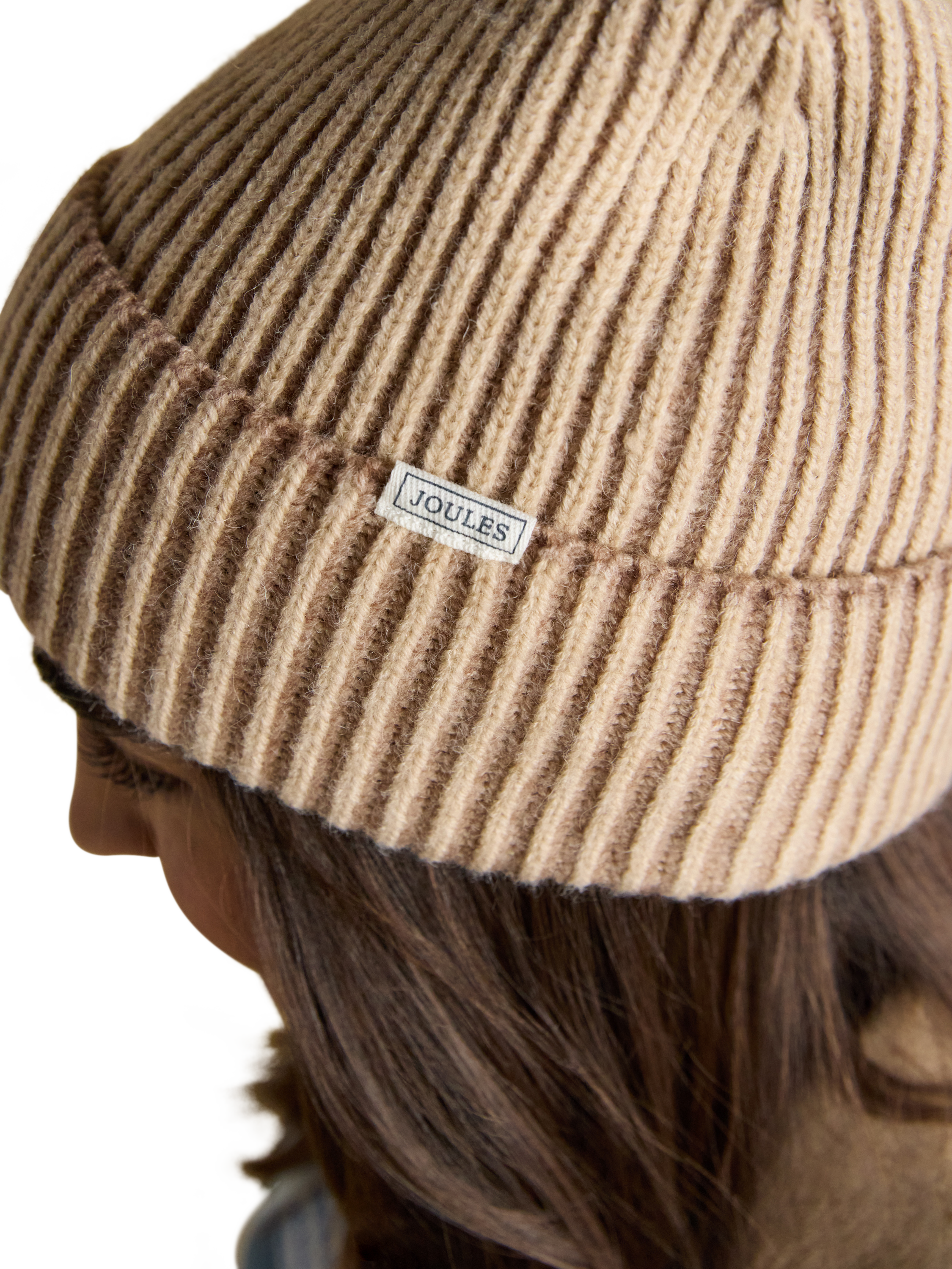 Product image 4 of 5, which shows Joules Plaited Beanie Hat, Oatmeal, One Size