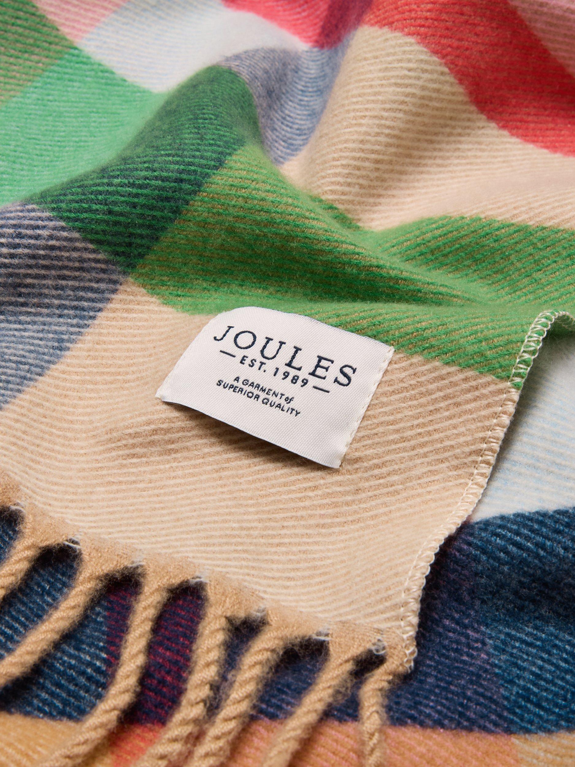 Product image 6 of 6, which shows Joules Langtree Check Scarf, Pink/Green, One Size