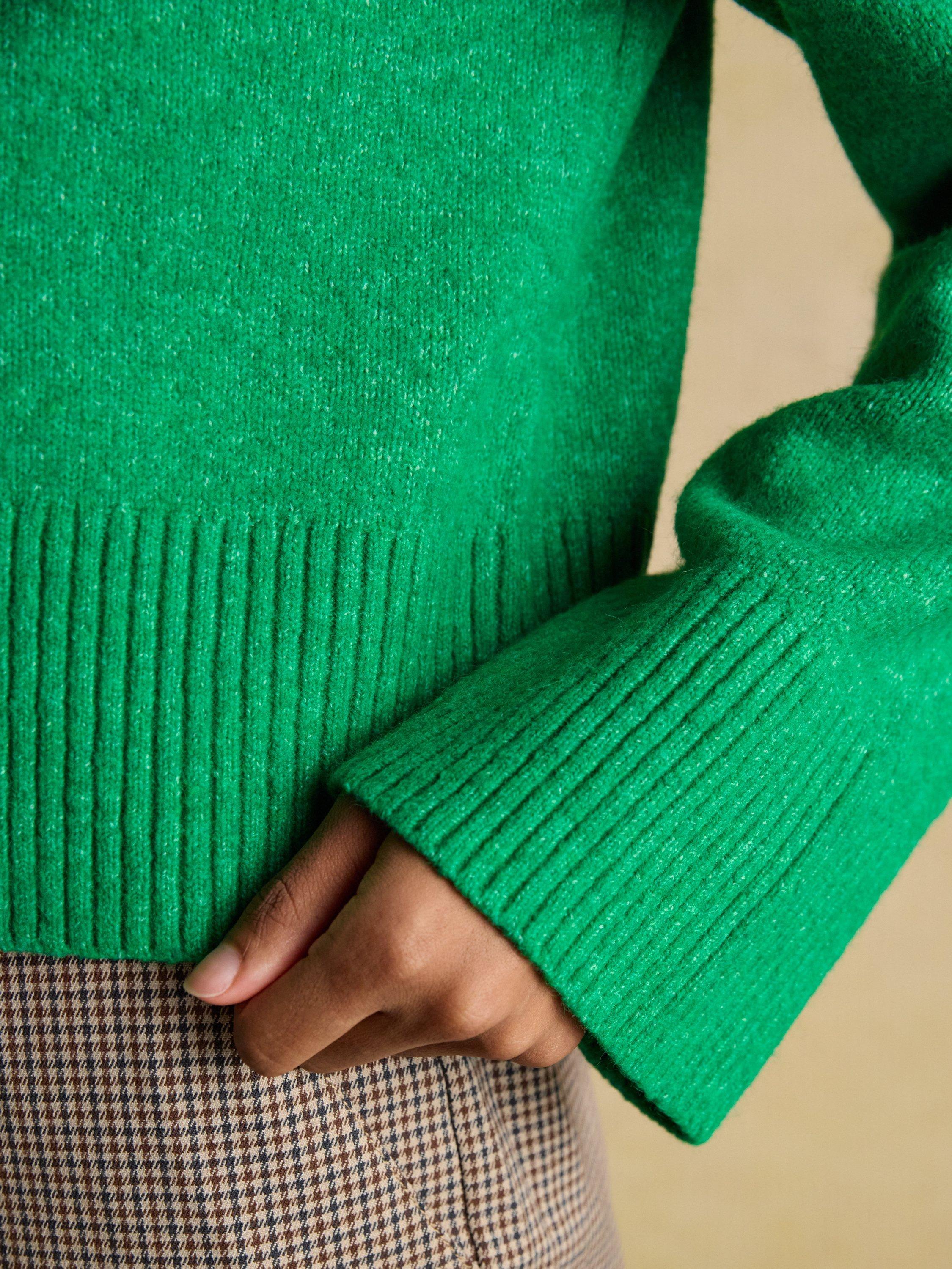 Product image 5 of 8, which shows Joules Crew Neck Relaxed Fit Cardigan, Green, XS