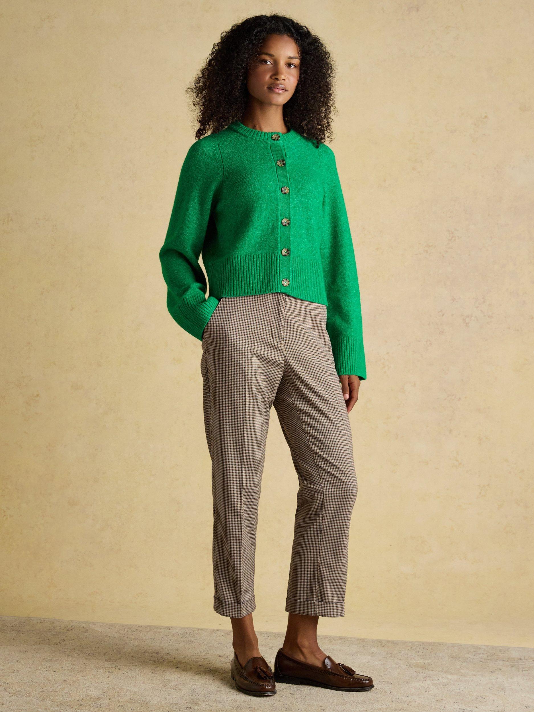 Product image 7 of 8, which shows Joules Crew Neck Relaxed Fit Cardigan, Green, XS
