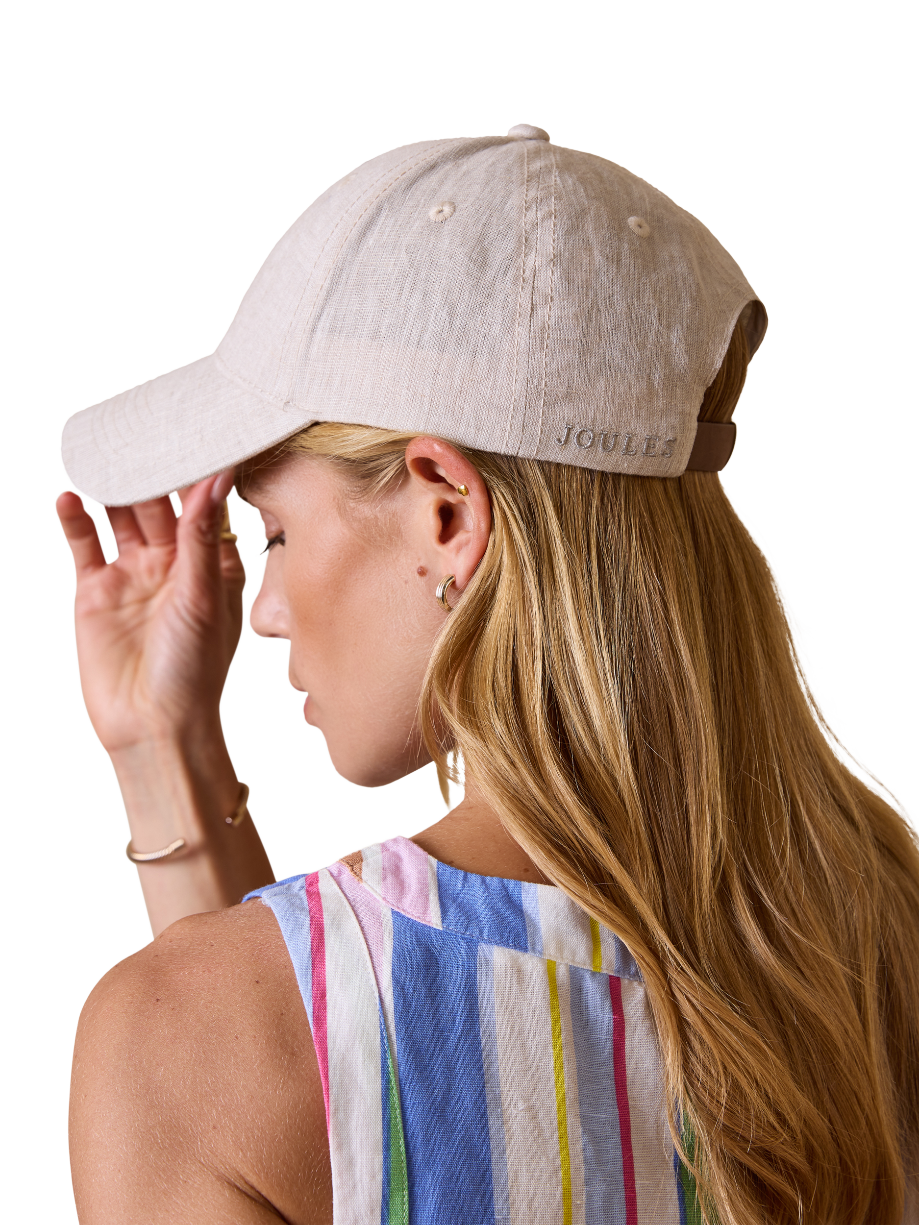 Product image 2 of 5, which shows Joules Daley Pure Linen Baseball Cap, Neutral, One Size