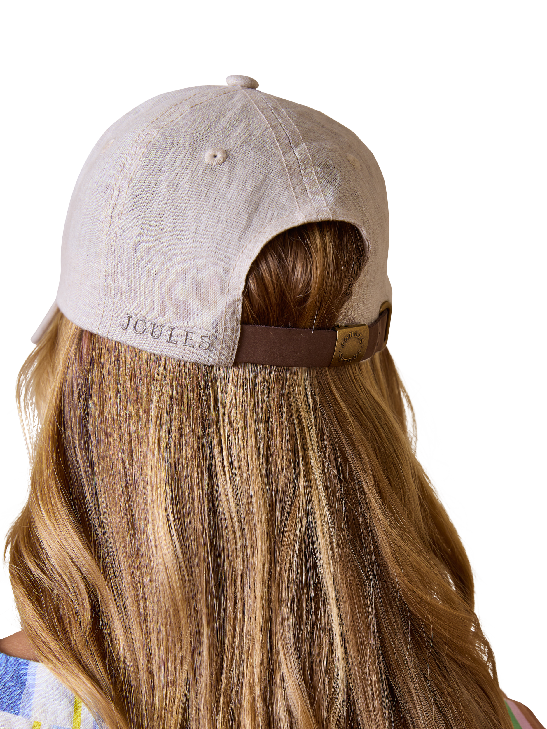 Product image 3 of 5, which shows Joules Daley Pure Linen Baseball Cap, Neutral, One Size