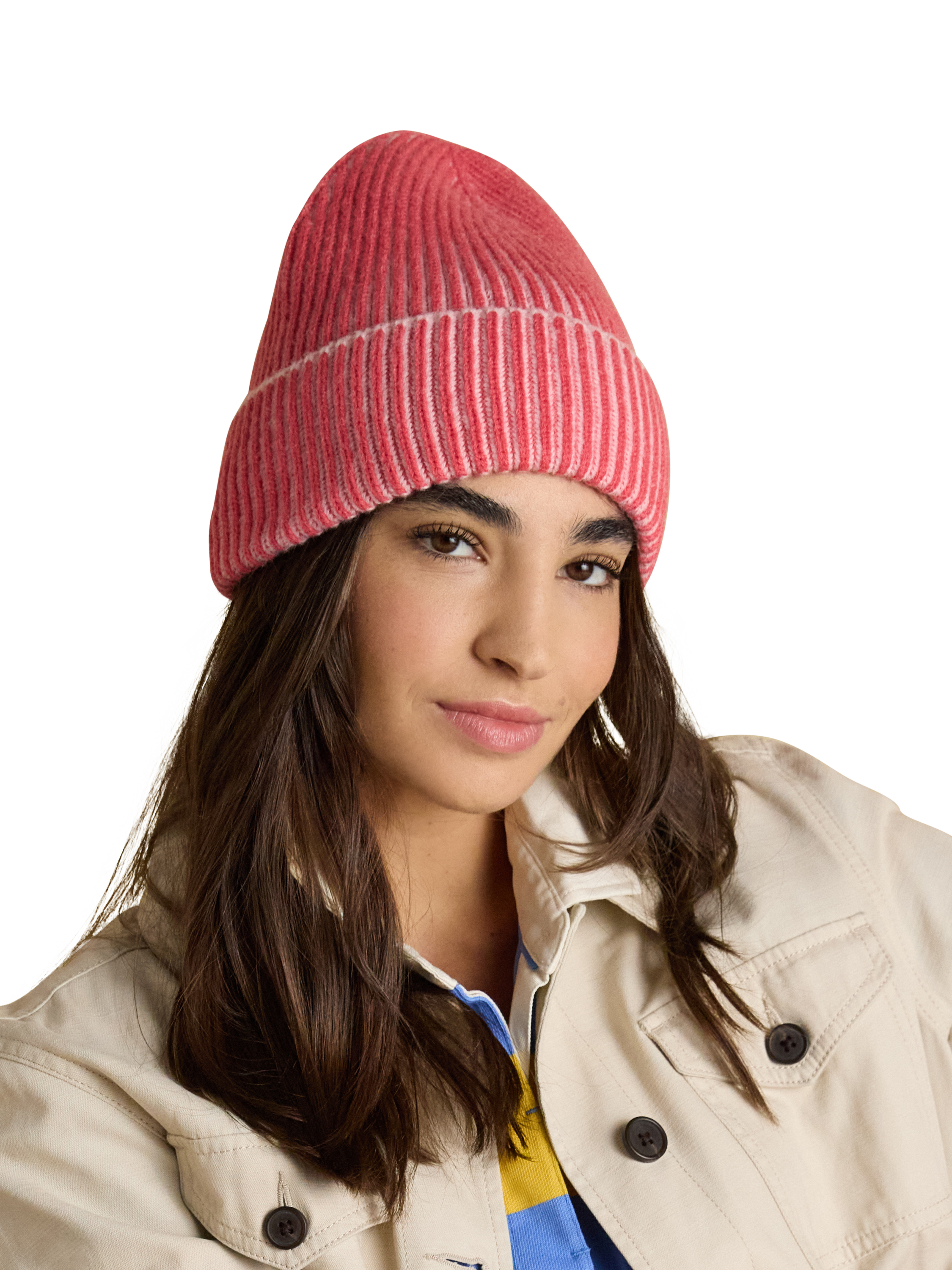 Product image 3 of 7, which shows Joules Plaited Beanie Hat, Pink, One Size