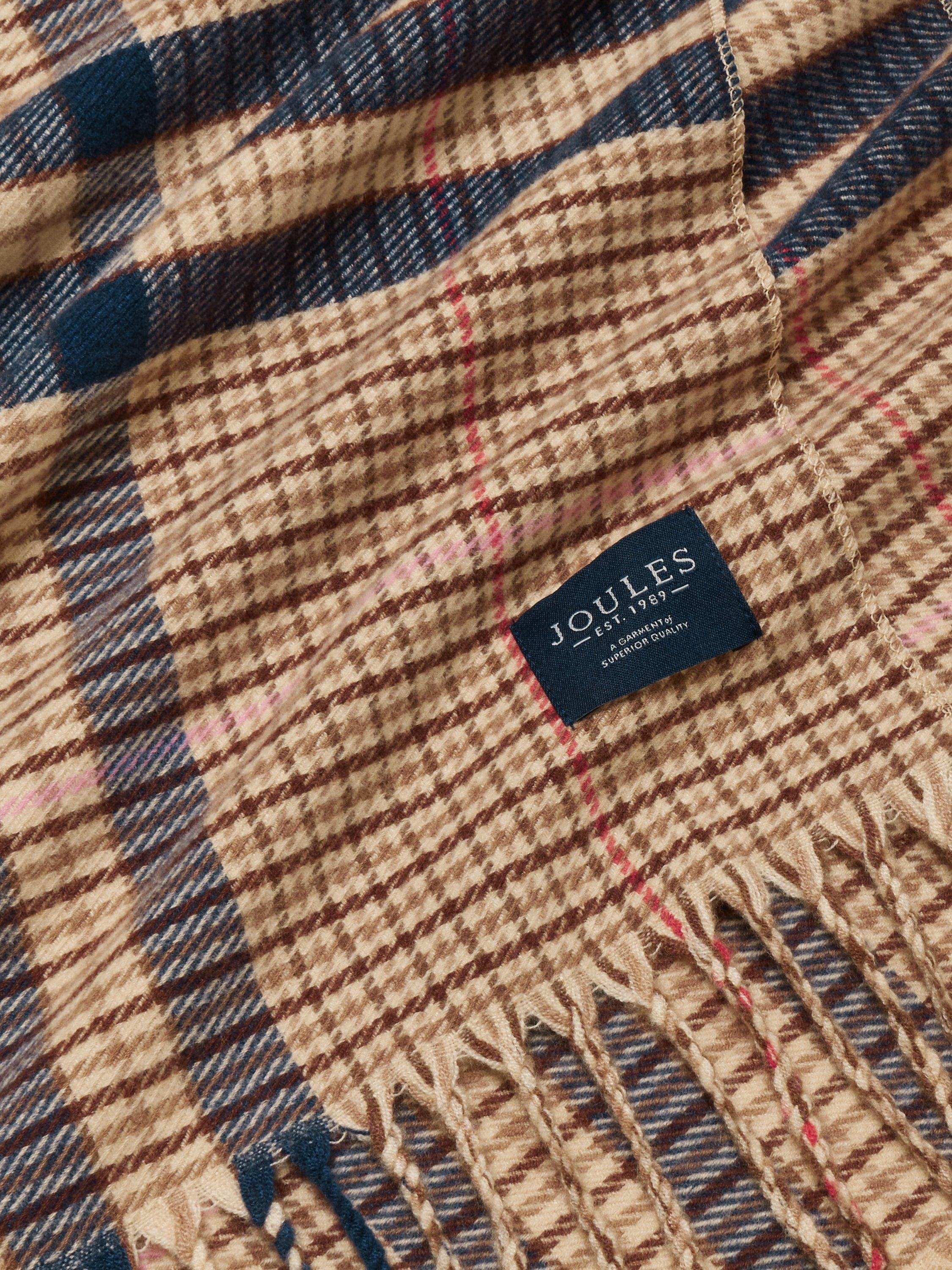 Product image 7 of 7, which shows Joules Langtree Check Scarf, Cream/Navy, One Size